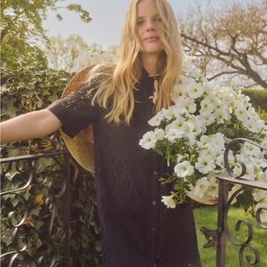 Veronica Beard Black Eyelet Dress